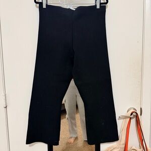 Zara Black Cropped Pants with Gold Button Detailing